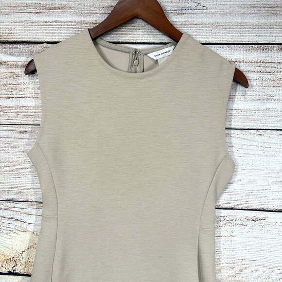 Club Monaco Sheath Dress Womens Size 2 Beige Sleeveless Round Neck NWT - Picture 5 of 13